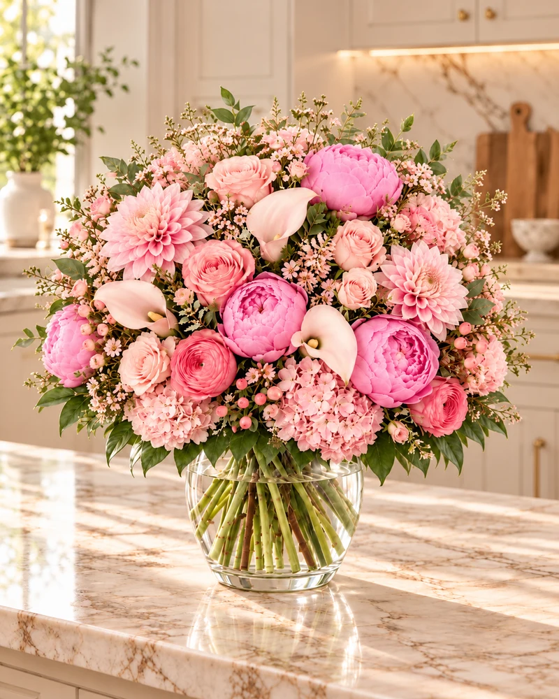 Blush pink seasonal bouquet
