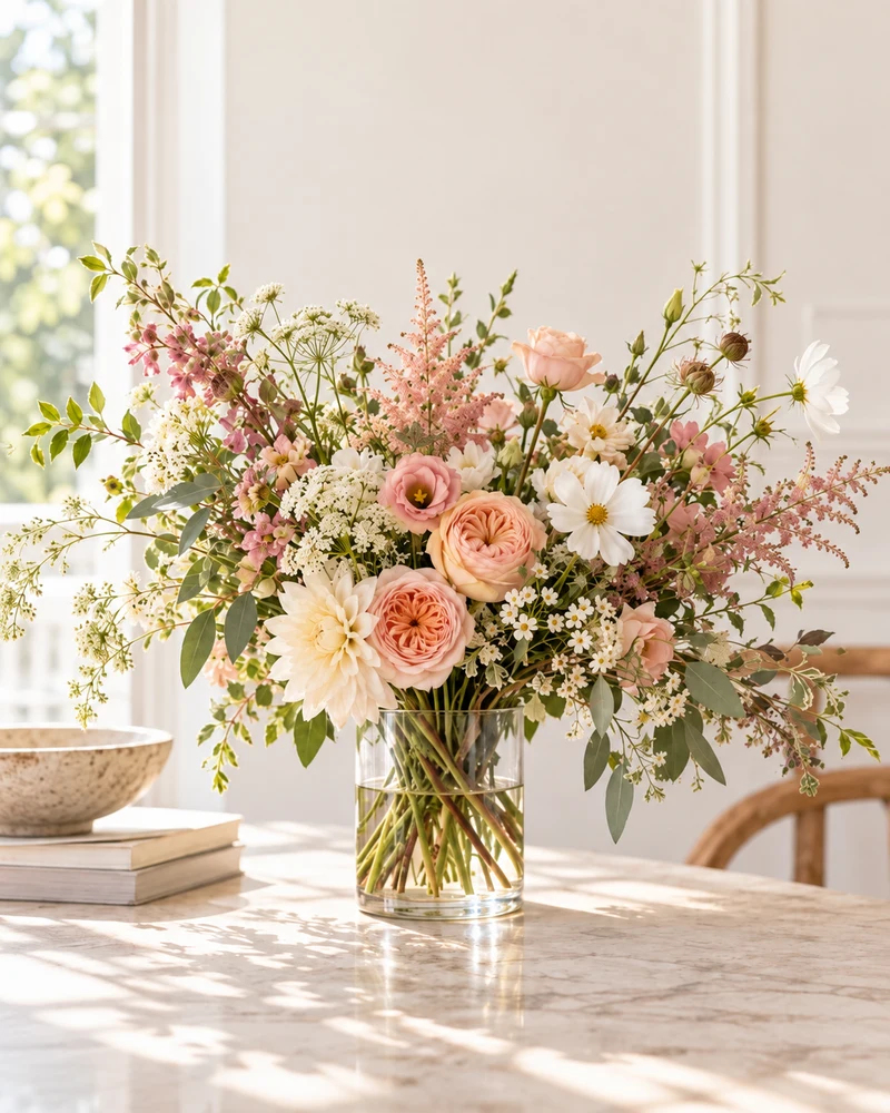 Florist’s choice, guided by the season.
