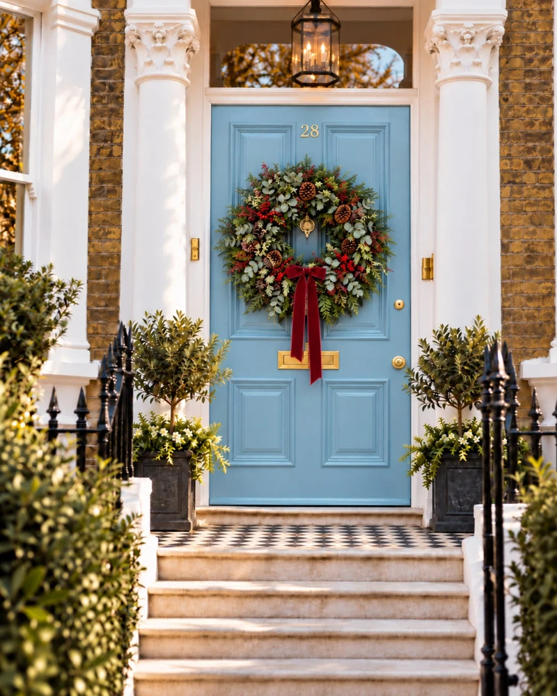 The Christmas Tradition on a blue front door, The Townhouse – 45 cm
